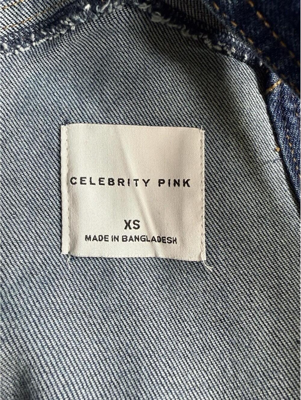 Celebrity Pink Juniors  Roll-Cuff Denim Shortall Size XS - Picture 3 of 13